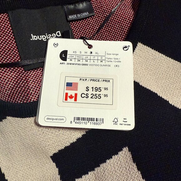 Desigual Unique Maxi Print Dress with “Be You” Slogan - Size L, NWT - Picture 7 of 11